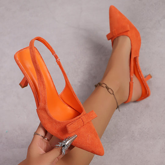 Damen Slingback Pumps mit elegantem Schleifenakzent und feinem Absatz EB