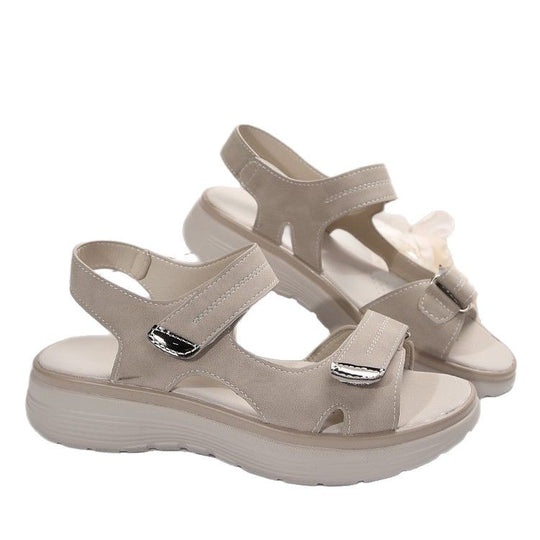 Damen komfortable Sandalen mit verstellbaren Riemen und ergonomischem Fußbett EB
