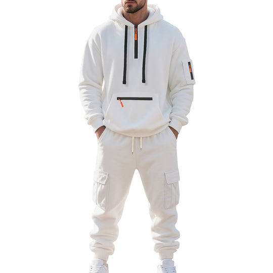 Herren nan utilitaristisches Kapuzenpullover und Cargo-Jogginghose Set EB