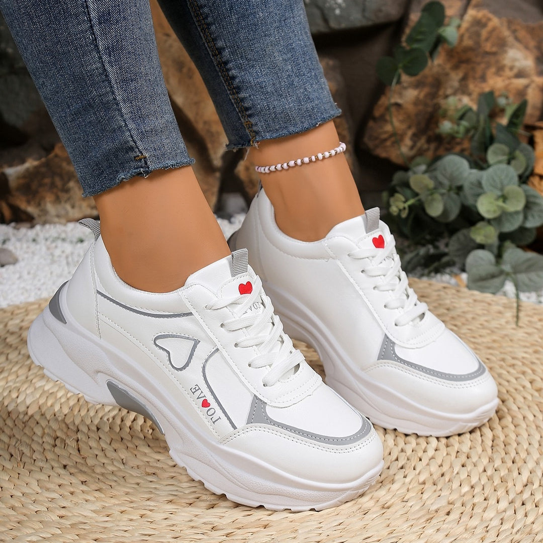 Damen modische Sneakers mit voluminösem Laufsohlen-Design EB