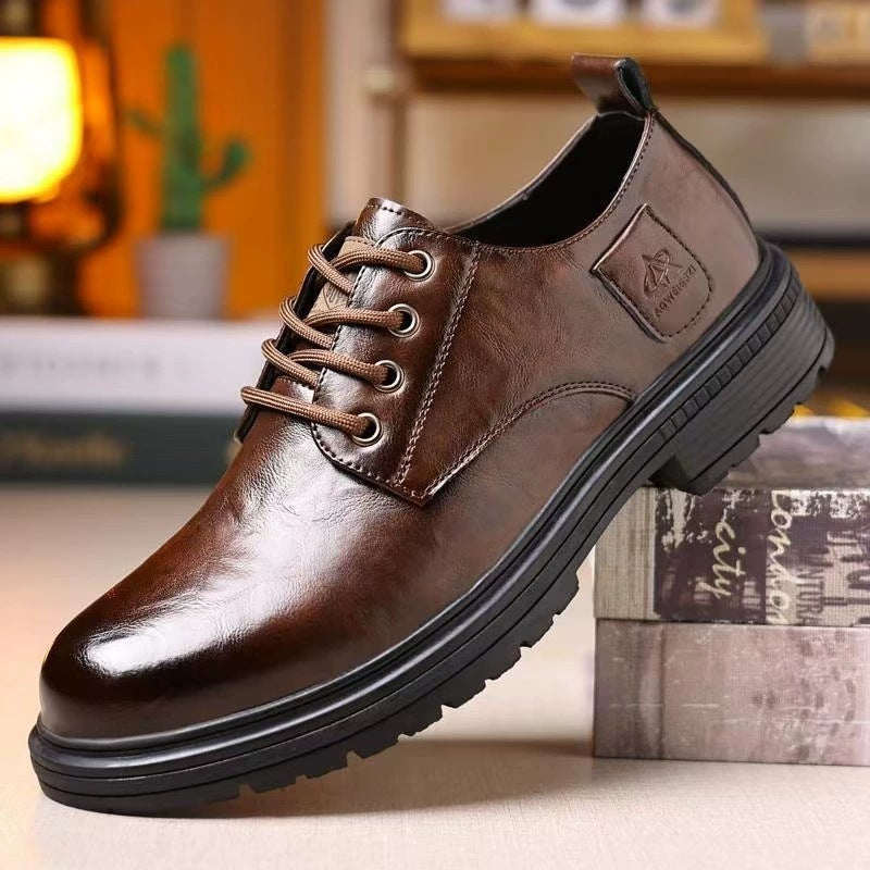 Herren Elegante Schnürschuhe aus hochwertigem Leder mit rutschfester Sohle EB