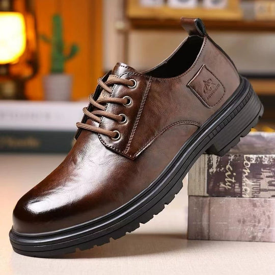 Herren Elegante Schnürschuhe aus hochwertigem Leder mit rutschfester Sohle EB