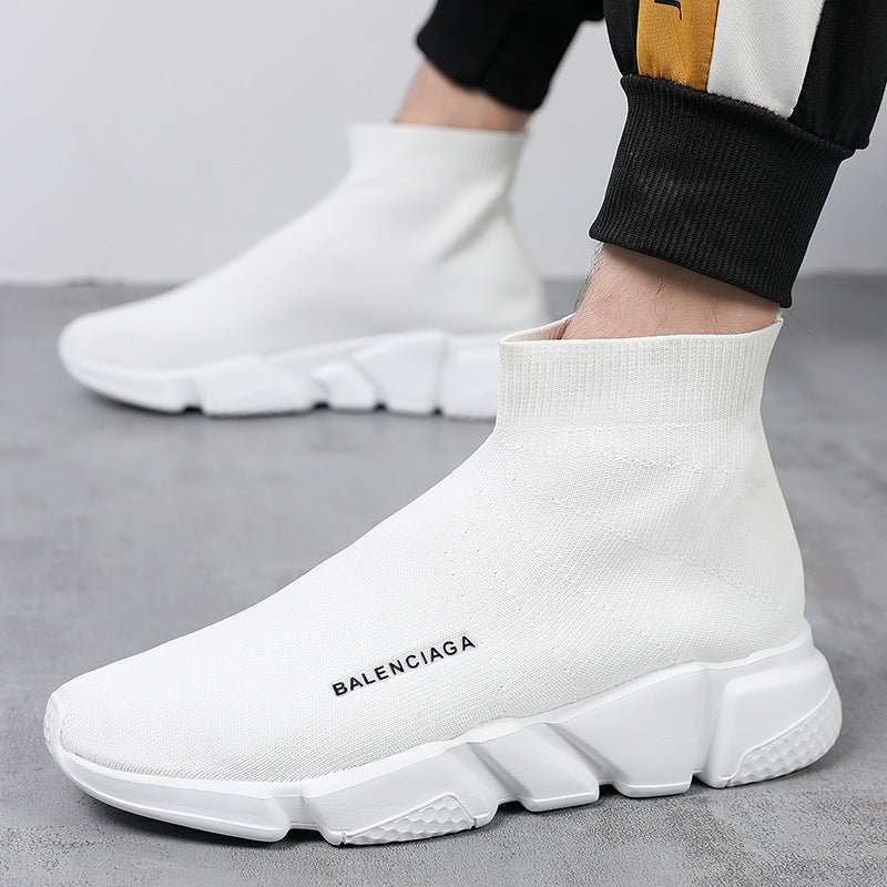 Damen Komfortable Slip-On Sneakers mit hohem Strickdesign EB