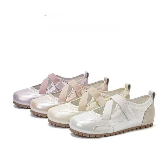Damen Komfortable Ballerinas mit verstellbarem Klettverschluss und weichem Fußbett EB