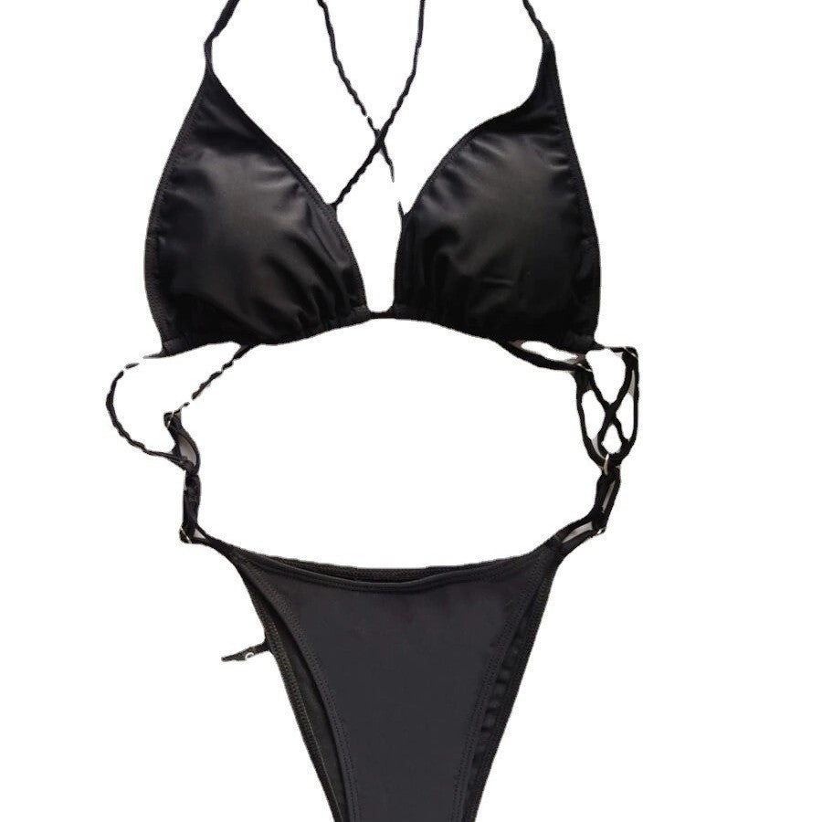 Damen Triangel-Bikini mit ultra-hohem Beinausschnitt und verstellbaren Trägern EB