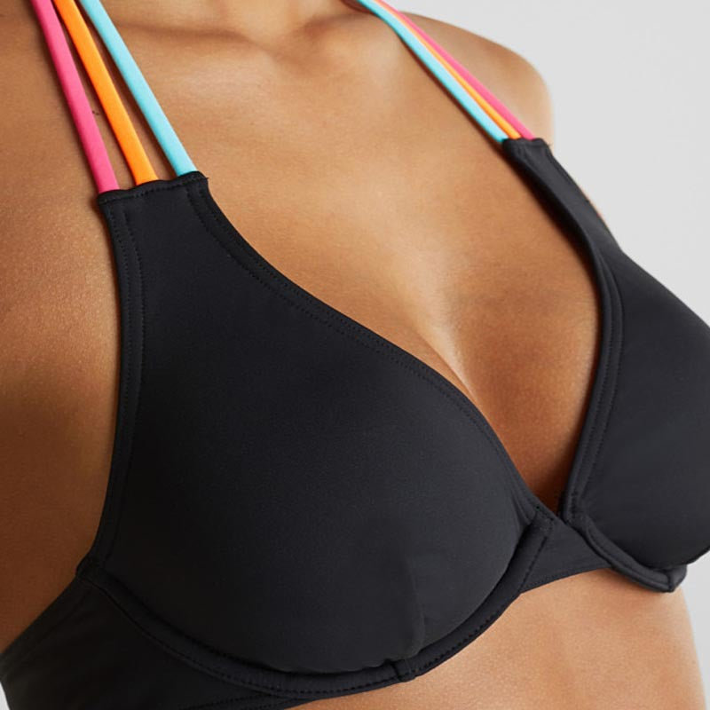 Damen Triangel-Bikini mit bunten verstellbaren Trägern EB