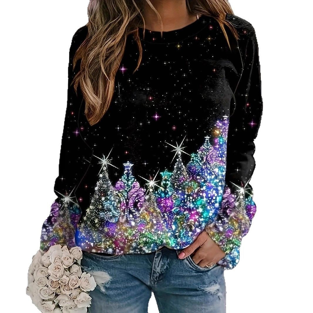 Damen Glitzernder Pullover mit festlichem Design EB