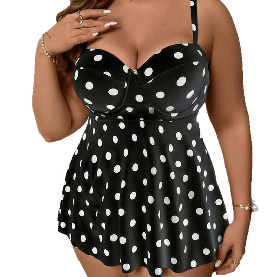 Damen Tankini mit figurbetontem Rock und Polka-Dots EB