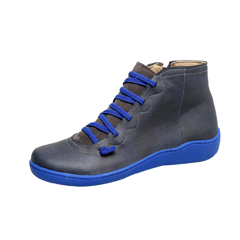 Damen komfortabler Schnür-Bootie mit ergonomischem Fußbett, weichem Schaft und flexibler Profilsohle EB