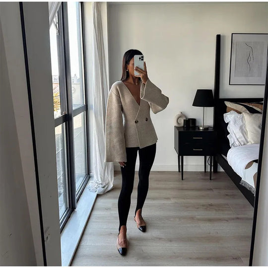 Damen Eleganter Wickelcardigan EB