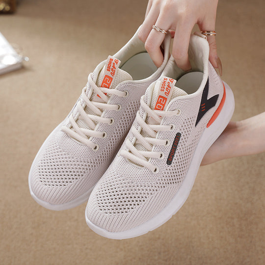 Damen Sportliche Sneakers mit atmungsaktivem Netzdesign und dämpfender Laufsohle EB