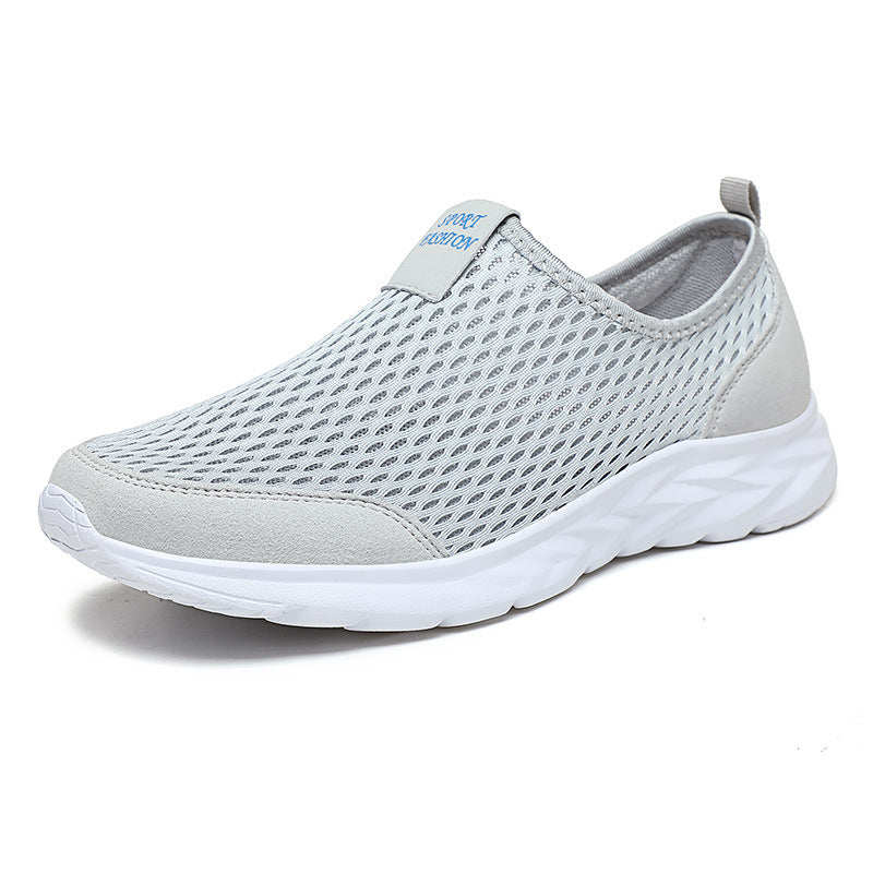 Herren leichte Slip-On Laufsneaker mit nahtlosem Maschenoberteil und stoßdämpfender Wellen-EVA-Sohle EB