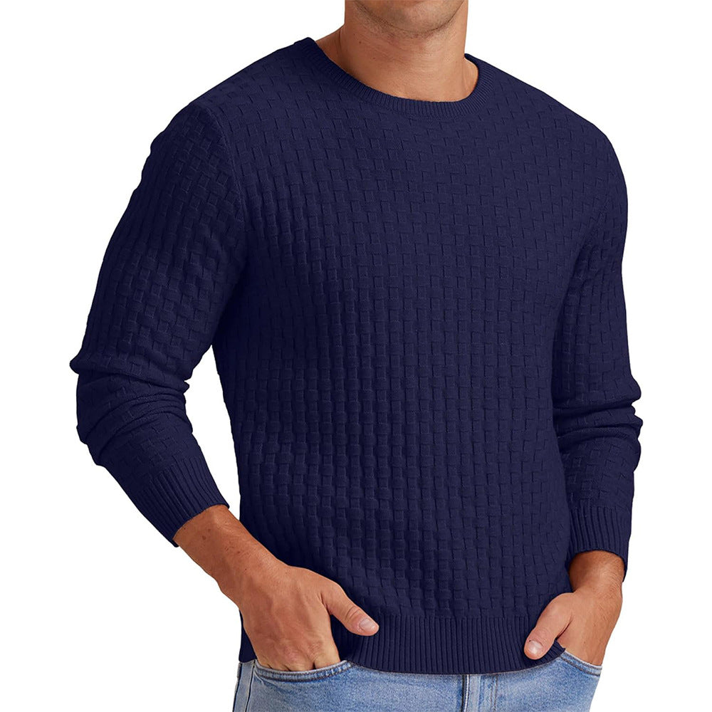 Herren strukturiertes Sweatshirt mit Rundhalsausschnitt und langem Arm EB