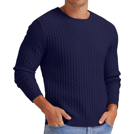 Herren strukturiertes Sweatshirt mit Rundhalsausschnitt und langem Arm EB