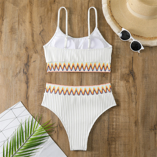 Damen Bikini-Set mit modischem Streifenmuster und hochwertigem Material EB