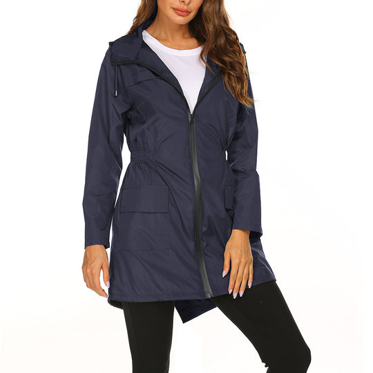 Damen Outdoor-Jacke mit verstellbarer Kapuze und elastischem Bund EB