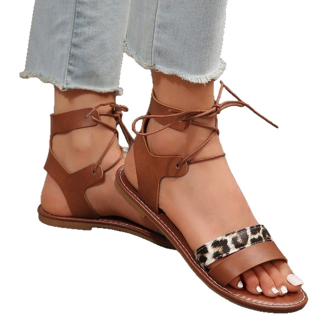 Damen Zehentrenner Sandalen mit elegantem Streifenmuster EB
