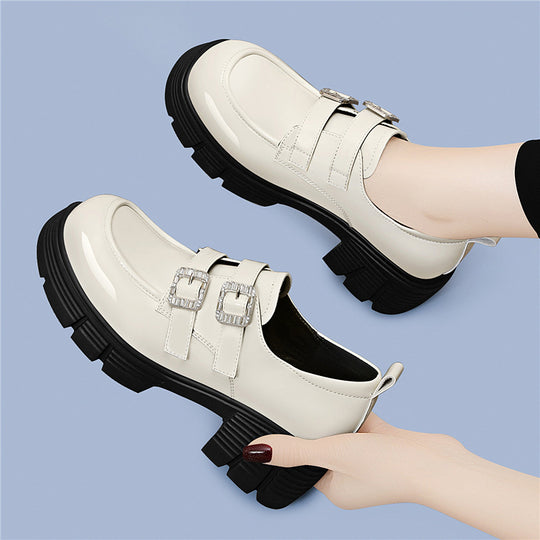 Damen Modische Plateau-Schnürschuhe mit doppeltem Riemenverschluss EB