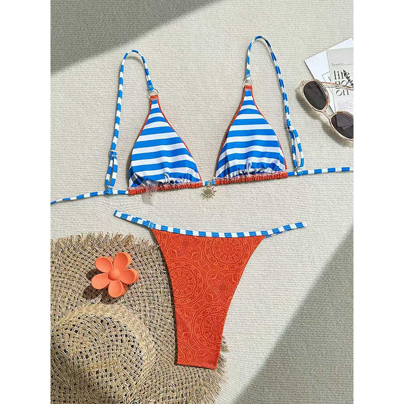 Damen Triangel-Bikini mit geflochtenen Akzenten und verstellbaren Trägern EB