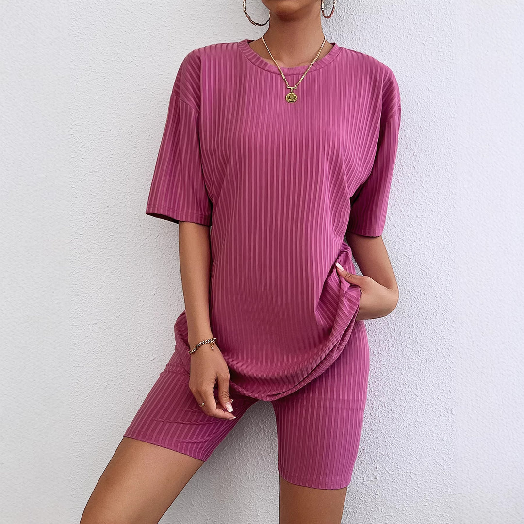 Damen Sportliches Kurzarm-Kleid mit integriertem Radlerhose EB