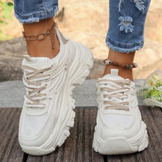 Damen Chunky Sneakers mit modischen Sternen-Applikationen EB
