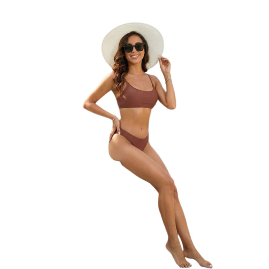 Damen Hochgeschnittener Bikini mit minimalistischer Schnittführung EB