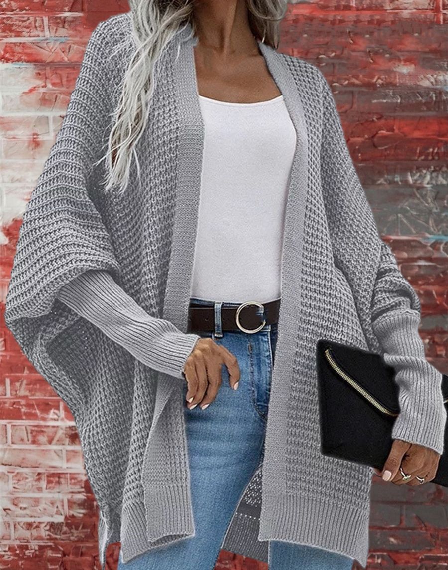 Damen Strickmantel mit offener Front und luftiger Passform EB