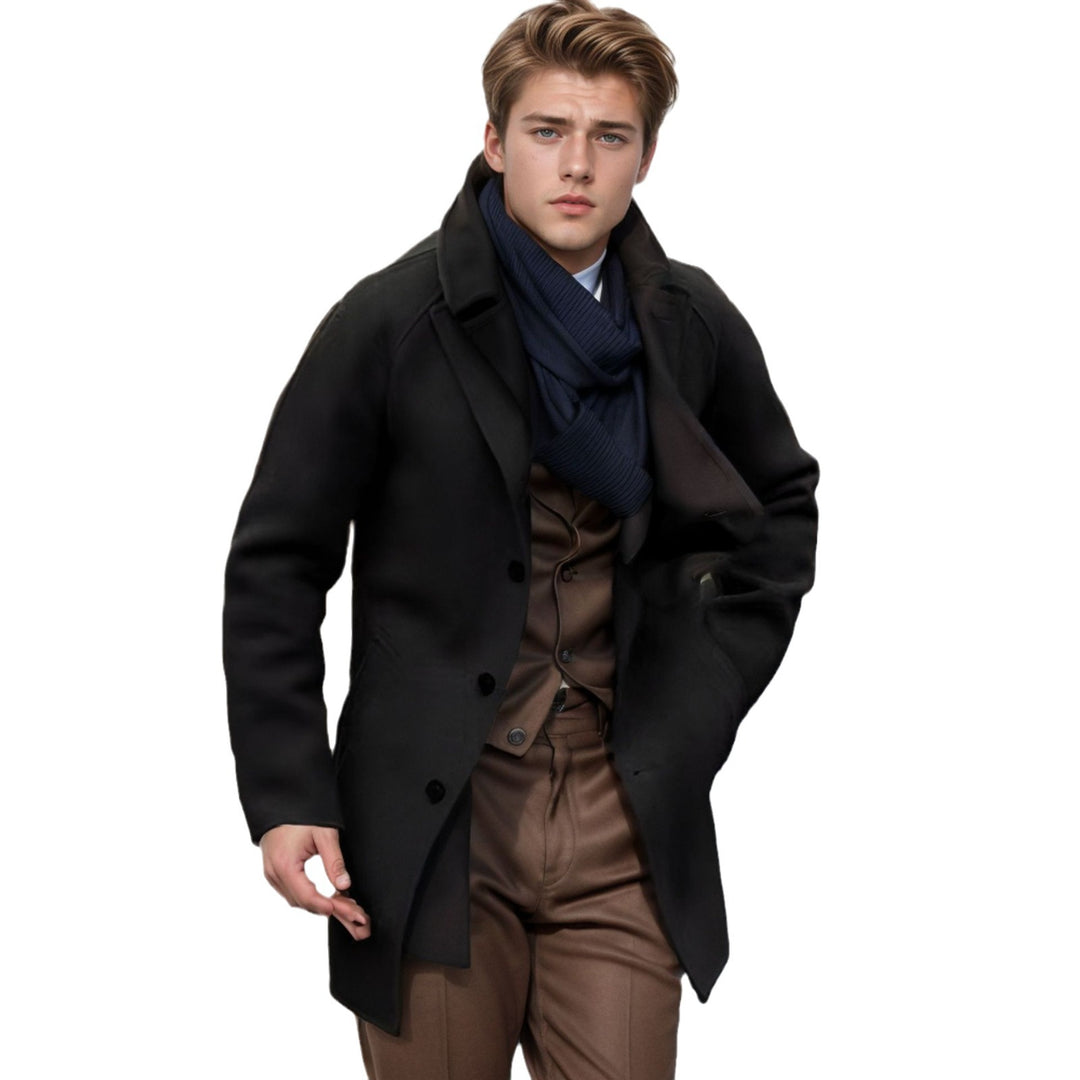 Herren lässiger Dufflecoat mit schickem Stehkragen und praktischen Taschen EB