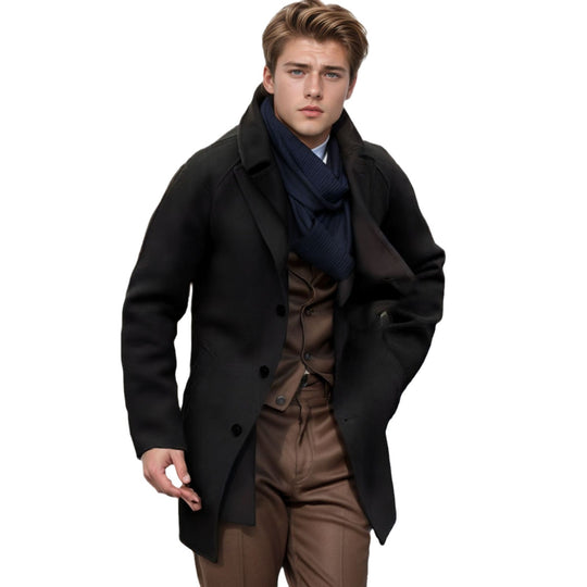 Herren lässiger Dufflecoat mit schickem Stehkragen und praktischen Taschen EB