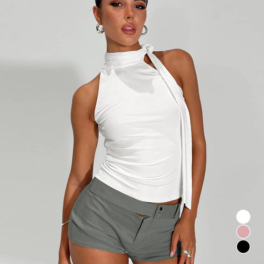 Damen elegantes Top mit femininer Schleifenoptik EB