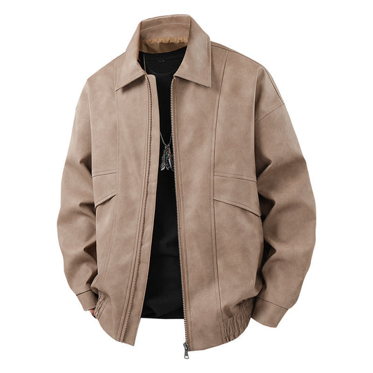 Herren Übergangsjacke im lässigen Vintage-Stil mit seitlichen Eingrifftaschen und elastischen Bündchen EB