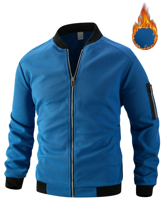 Herren Sportliche Bomberjacke mit Reißverschluss und strukturiertem Design EB