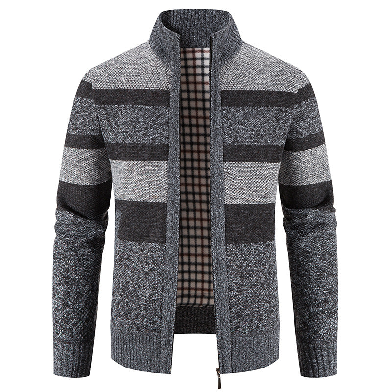Herren modische Strickjacke mit einem modernen und vielseitigen Karomuster EB