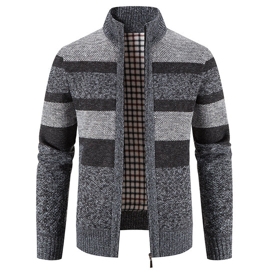 Herren modische Strickjacke mit einem modernen und vielseitigen Karomuster EB