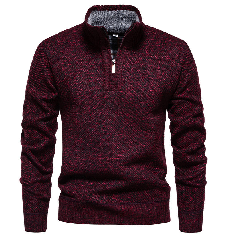 Herren Zip-Pullover mit strukturiertem Design EB