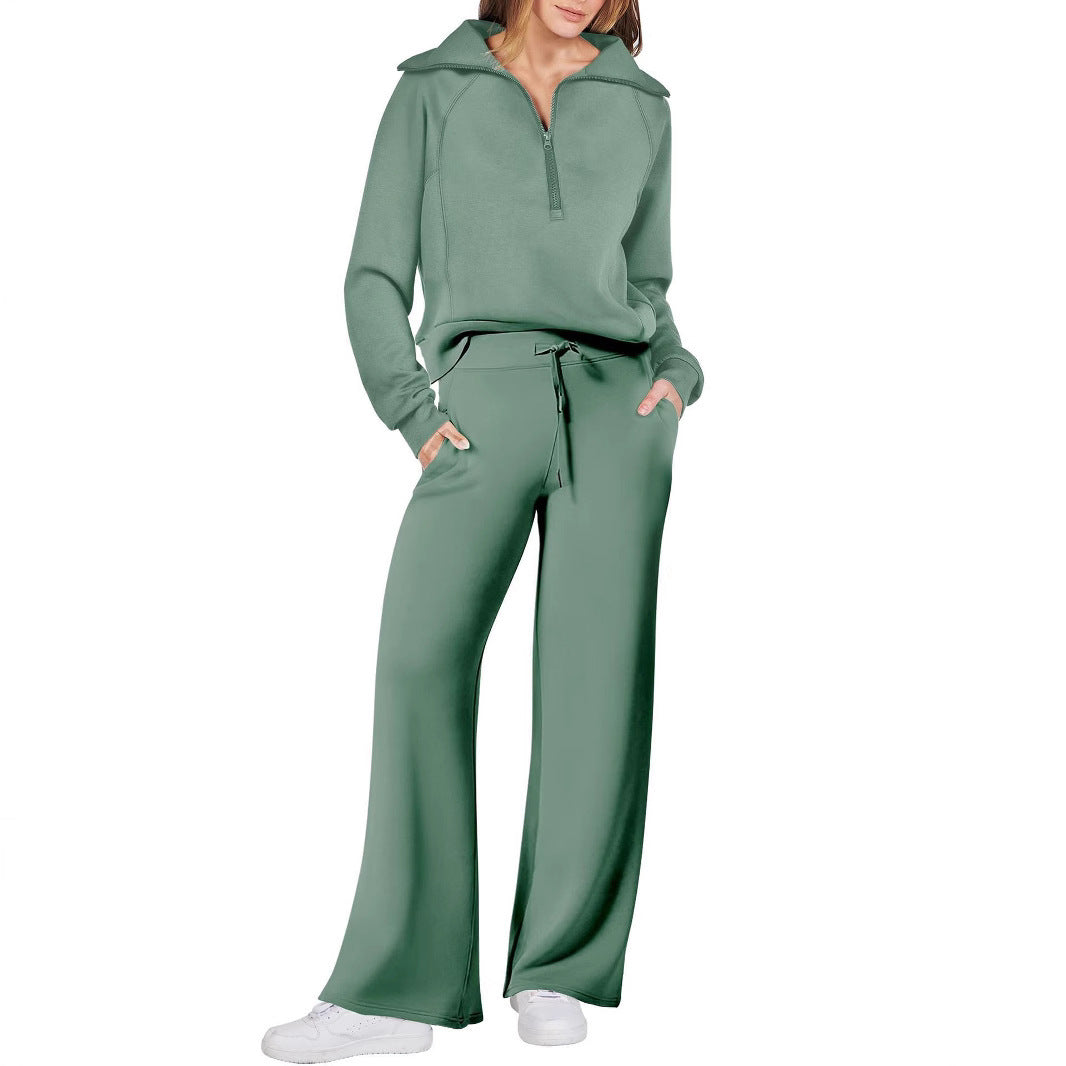 Damen elegantes Freizeitset mit hochgeschlossenem Kragen EB