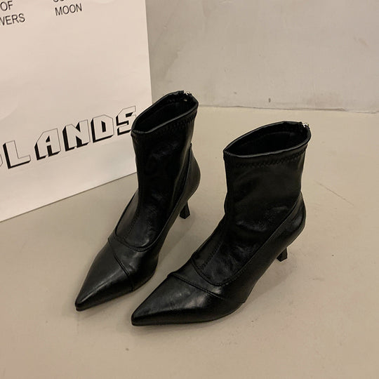 Damen Elegante Stiefeletten mit spitzem Schuhdesign und stylischem Absatz EB