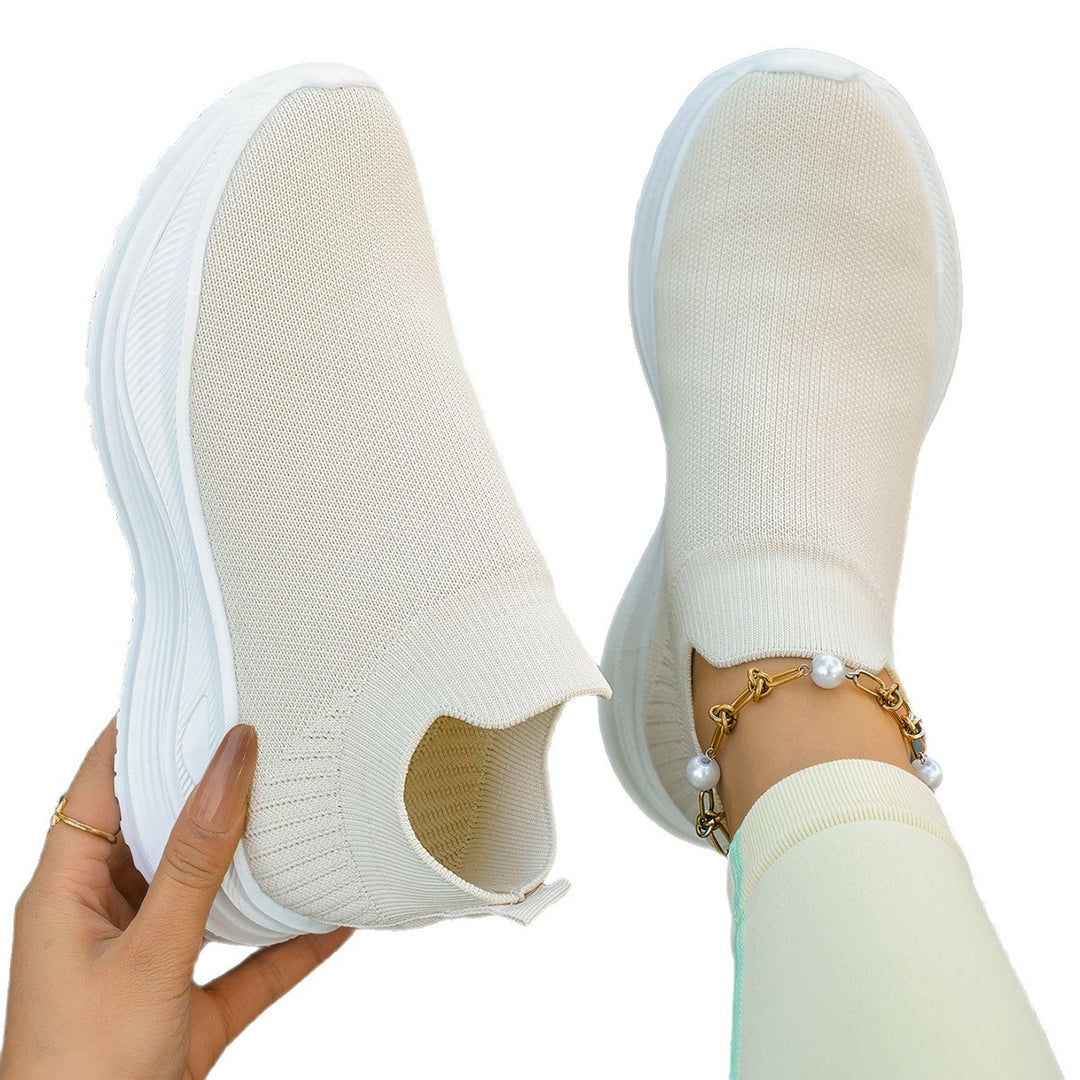Damen sportliche Slip-On Sneakers mit atmungsaktivem Obermaterial und dämpfender Sohle EB