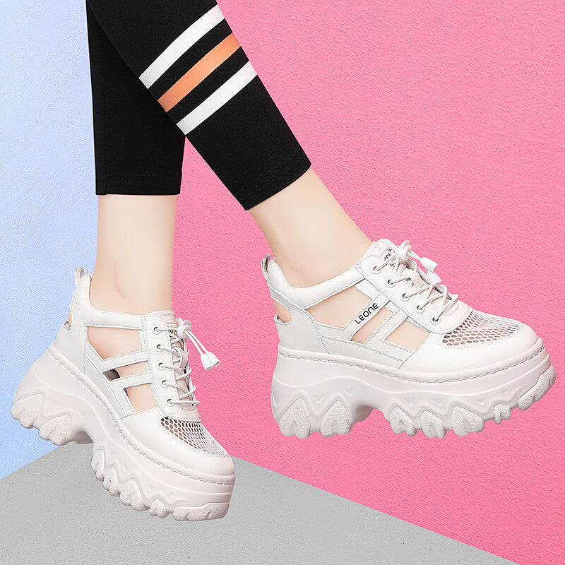 Damen trendige Plateau-Sneaker EB