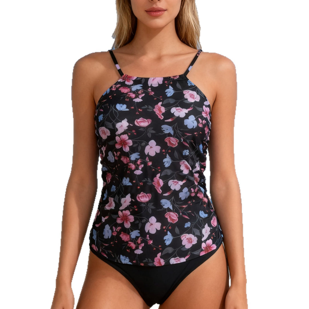 Damen Tankini-Oberteil mit floralem Design und modischen Rüschendetails EB