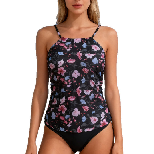 Damen Tankini-Oberteil mit floralem Design und modischen Rüschendetails EB