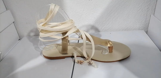 Damen Strand-Sandalen mit dekorativen Riemen und komfortabler Sohle EB