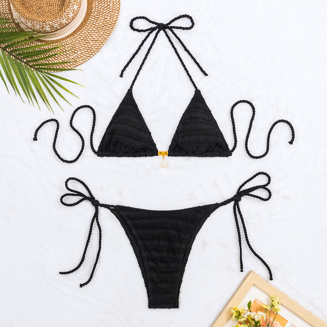 Damen Triangel-Bikini mit funkelnden Details EB