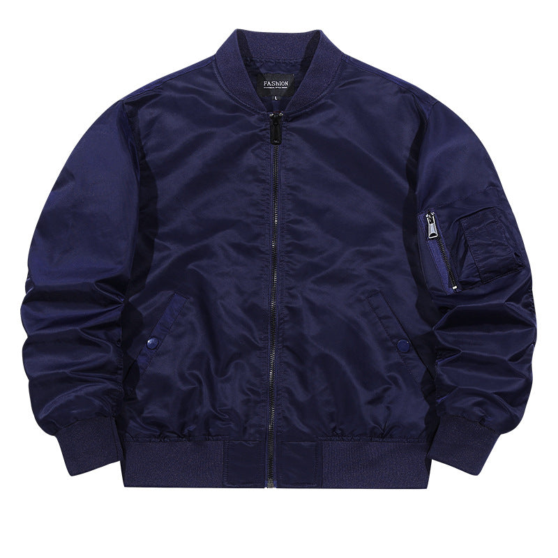 Men's  matte-shell insulated bomber jacket with reinforced sleeve zip pocket and snap-flap hand pockets EB