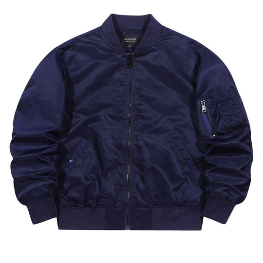Men's  matte-shell insulated bomber jacket with reinforced sleeve zip pocket and snap-flap hand pockets EB