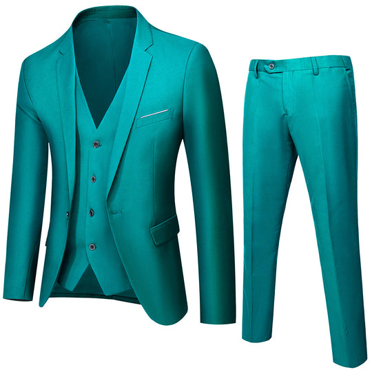 Herren nan dreiteiliges Business-Anzugset mit tailliertem Einreiher-Sakko, schmal geschnittener Weste und elegant geschnittener Anzughose EB
