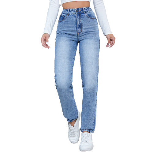 Damen Hoch taillierte Jeans mit schmalem Schnitt EB
