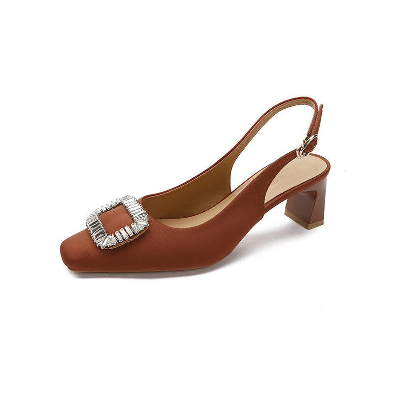 Damen Slingback-Pumps mit glitzerndem Schmuckdetail EB