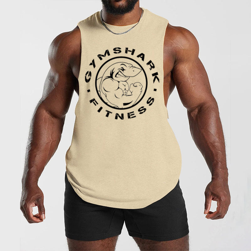 Herren nan ärmelloses Muskelshirt mit extra tiefen Armöffnungen und großem Logodruck EB