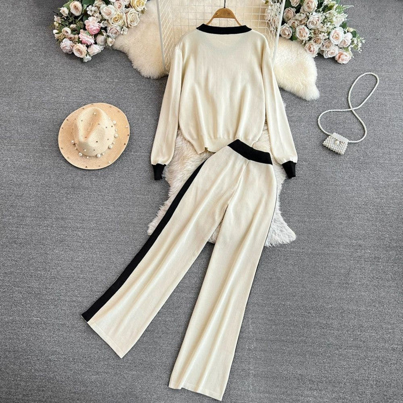 Damen elegantes und komfortables Freizeit-Set mit floralem Design EB